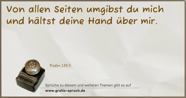 Spruch Visualisierung: Von allen Seiten umgibst du mich und hältst deine Hand über mir.