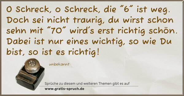 Spruch Visualisierung: O Schreck, o Schreck, die 