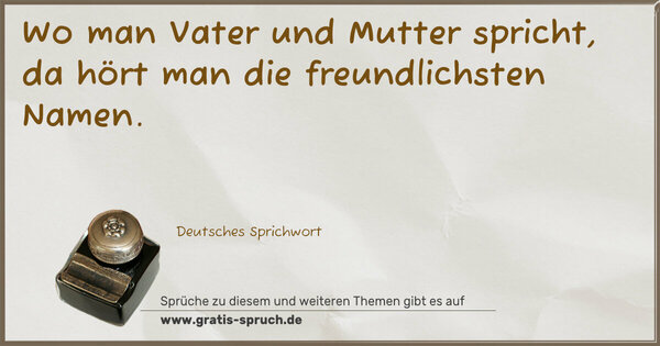 Spruch Visualisierung: Wo man Vater und Mutter spricht,
da hört man die freundlichsten Namen.