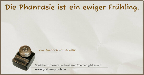 Spruch Visualisierung: Die Phantasie ist ein ewiger Frühling.