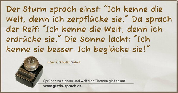 Spruch Visualisierung: Der Sturm sprach einst: 
