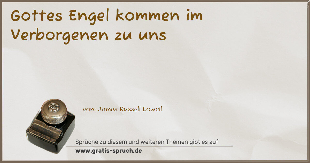 Spruchbild: Gottes Engel kommen im Verborgenen zu uns