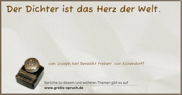 Spruch Visualisierung: Der Dichter ist das Herz der Welt.