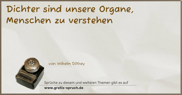 Spruch Visualisierung: Dichter sind unsere Organe, Menschen zu verstehen