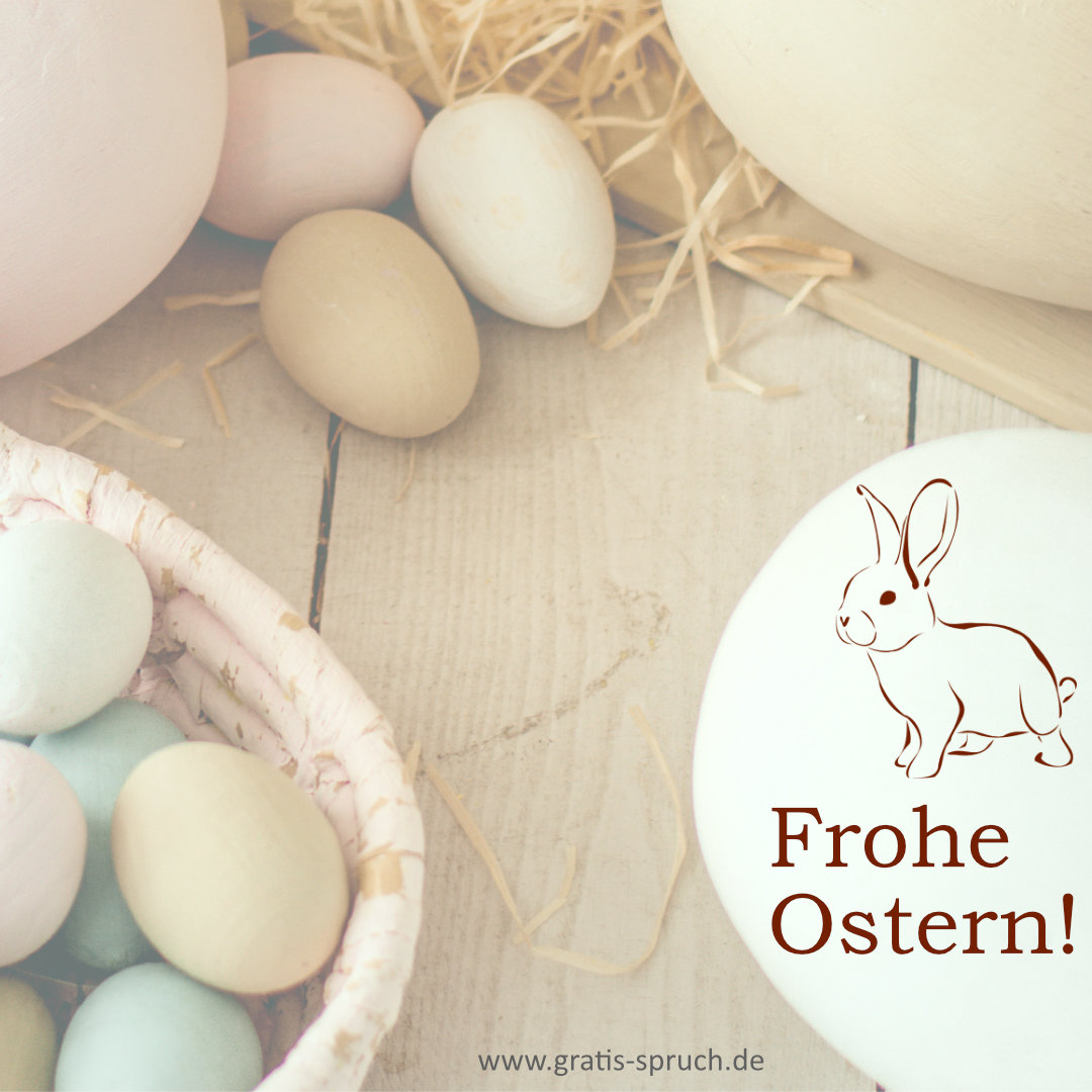 Ein Häschen schickt frohe Ostern Wünsche.