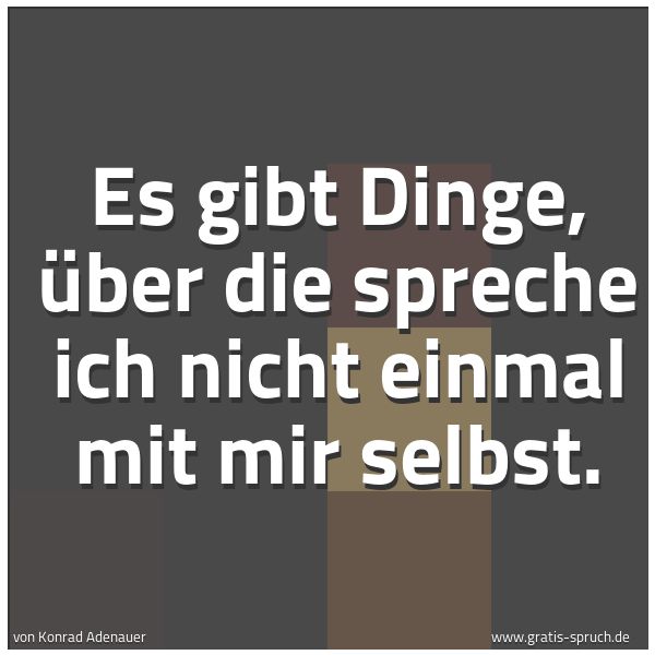 Quadratisches Spruchbild: Es gibt Dinge, über die spreche ich nicht einmal mit mir selbst.