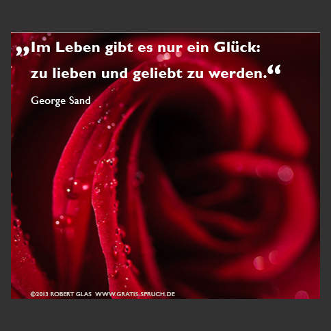 Bilder Sprüche zum Valentinstag: Im Leben gibt es nur ein Glück: zu lieben und geliebt zu werden.