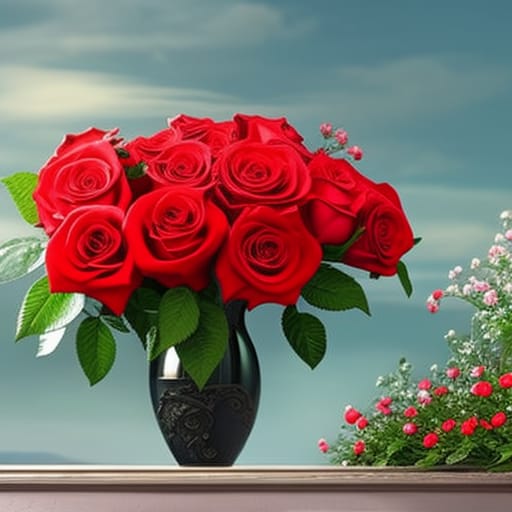 Sprüche zum Valentinstag visualisiert mit Rosen